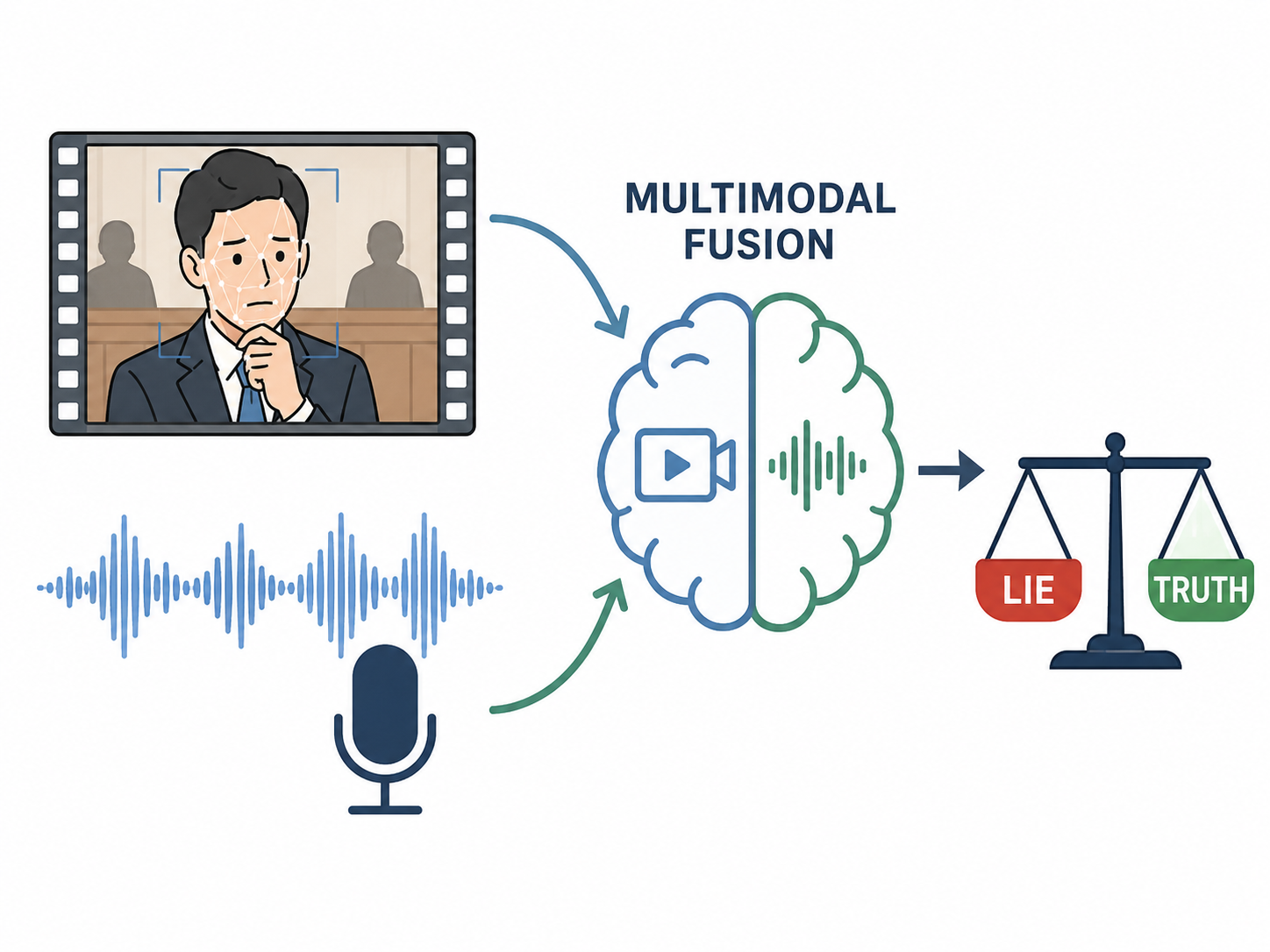 Lie Detection Based on Multimodal Fusion: A Case Study of Court Trial Video Dataset